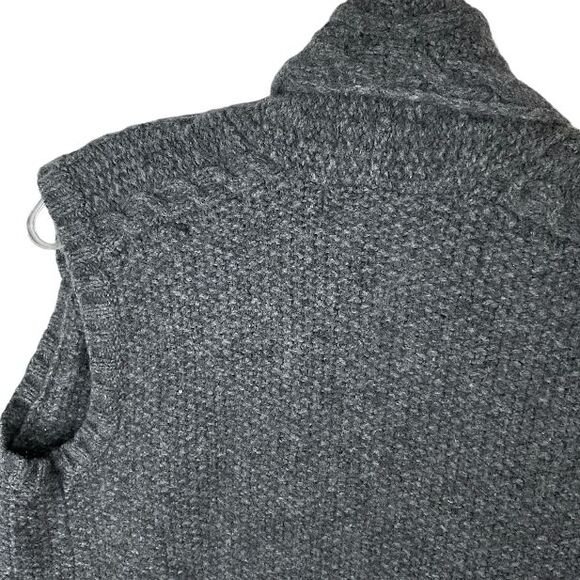 Eddie Bauer Womens M Sleeveless Open Front Chunky Cable Knit Wool Cardigan Vest - Picture 3 of 13